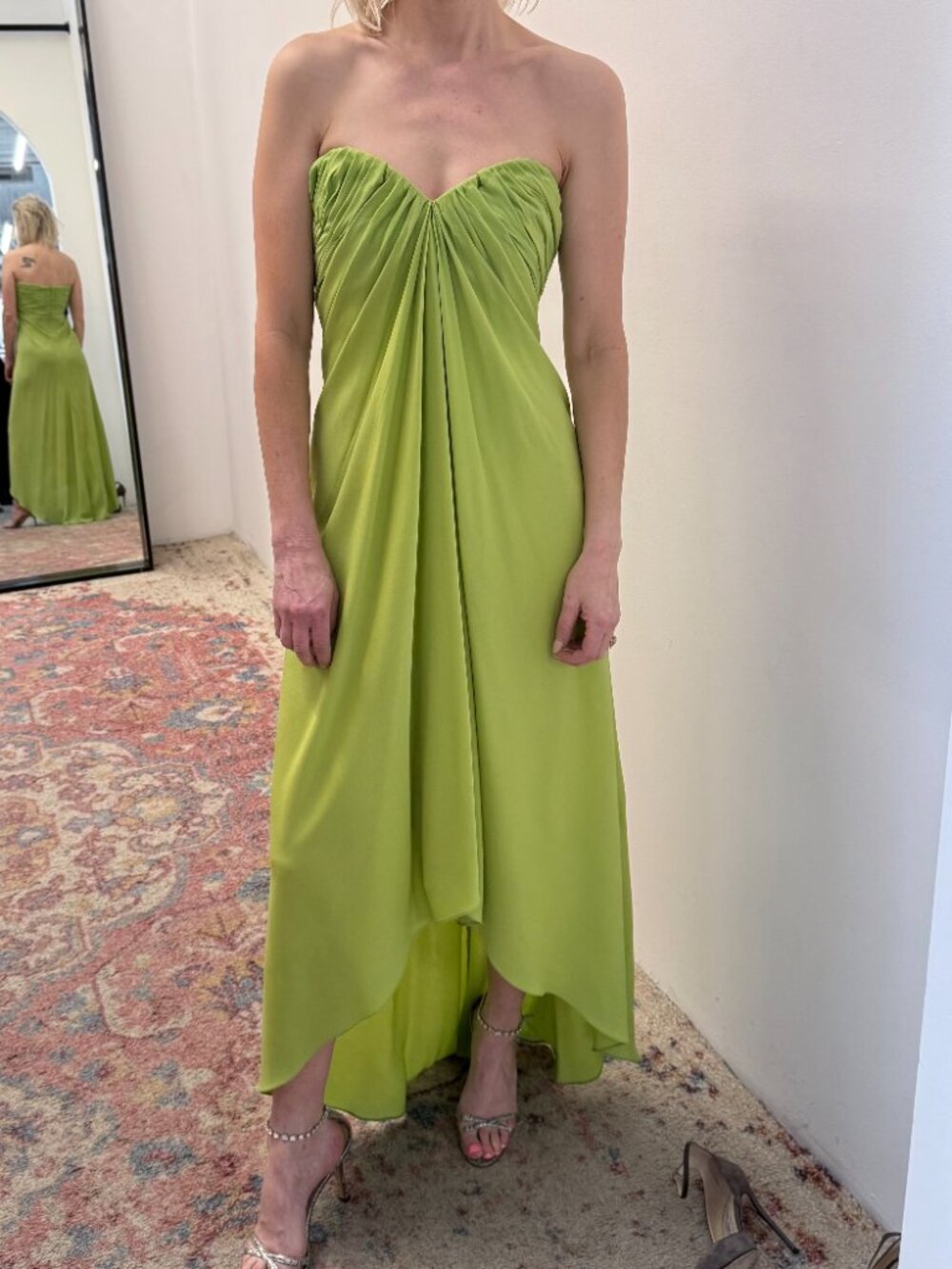 Vintage Oscar de la Renta draped chiffon gown - Picture 6 of 8
